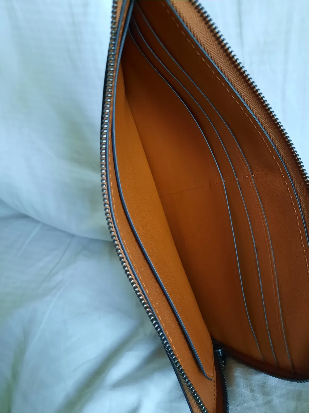 Tumi Orange Leather Wallet